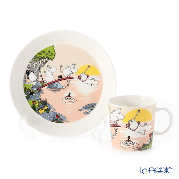 アラビア(ARABIA) ムーミン 2019 サマー マグ&プレート19cmセット Evening swim