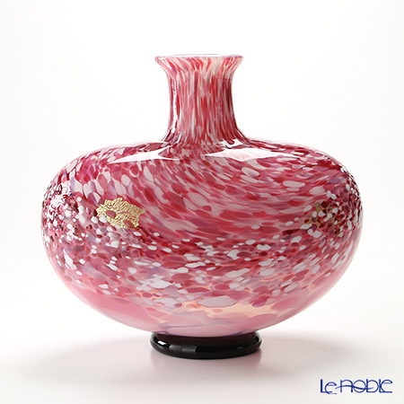 津軽びいどろ 花器 弘前桜 花あかり F-71164