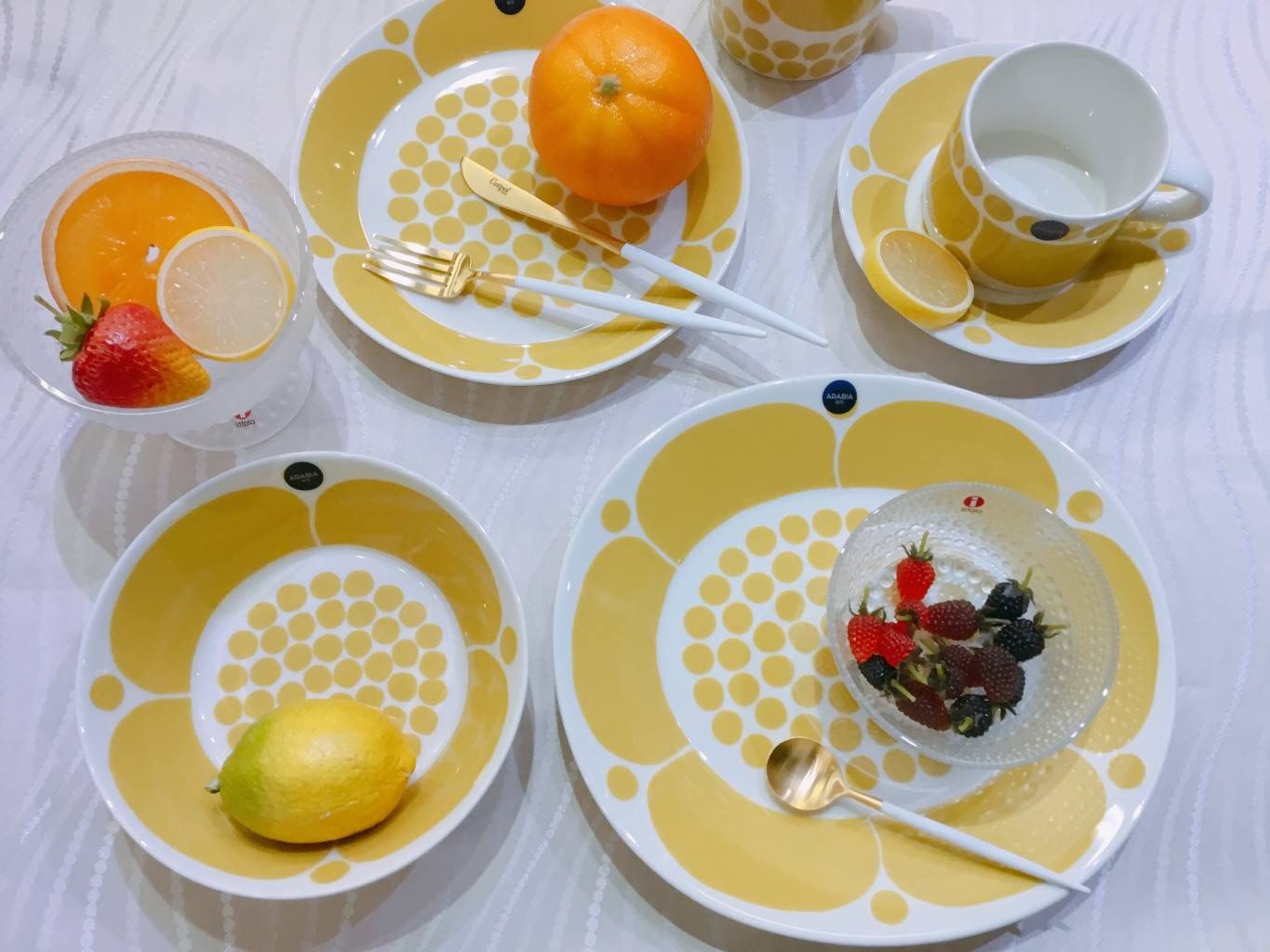 ディナー６本　ゴア　ブルー＆ゴールド　数量変更可　イッタラ アラビア 食器にも キッチン/食器 ディナー6本 ゴア ブルー＆ゴールド 数量変更可