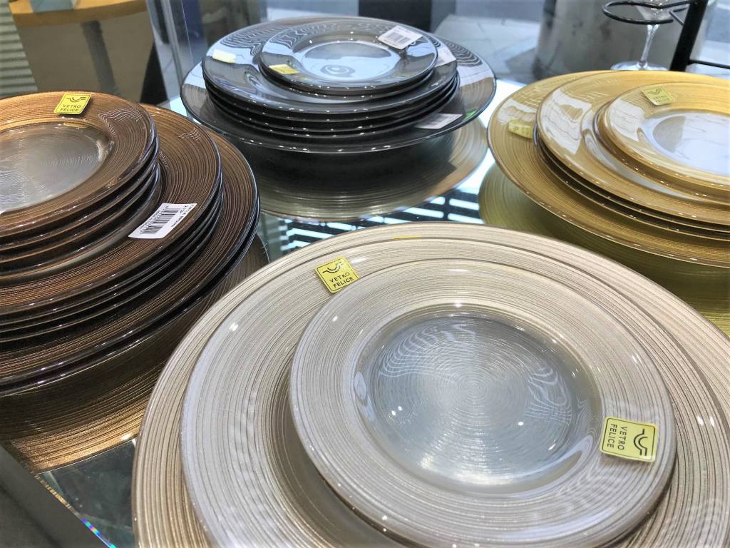 ヴェトロフェリーチェ サークル プレート 27cm ５枚セット　ゴールド サークル プレート 27cm ゴールド | Vetro Felice - 幸せのガラス