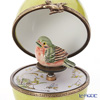 Limoges 'Butterfly & Berry - Bird' Moss Green Egg Music Box