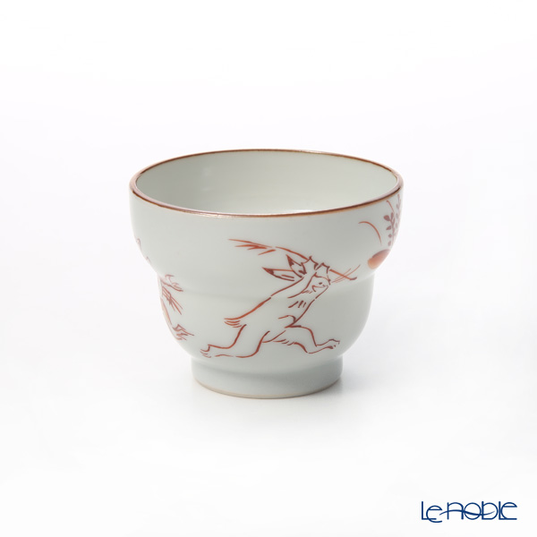 Kyo ware / Kiyomizu ware 'Aka Kozanji' Red S09106 Sake / Tea Cup 100ml