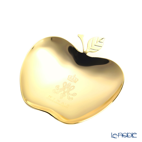 ニナス オリジナル マリーアントワネット クイーンズ ゴールドコレクション アップル（りんご）型 ミニトレイ 9cm ステンレス製 24金メッキ