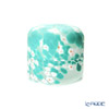 Tsugaru Vidro 'Flower & Dot' White & Green OK17-5041 Covered Box 10xH5cm