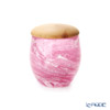 Tsugaru Vidro 'Marble' Pink White OK16-3053 Jar with wooden lid