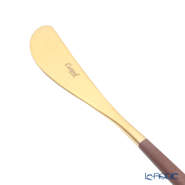 Cutipol "GOA" Brown & Matte brushed Gold Butter Spreader / Knife 17cm