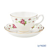 Royal Albert 'New Country Roses' White Vintage Tea Cup & Saucer 130ml with Brand box