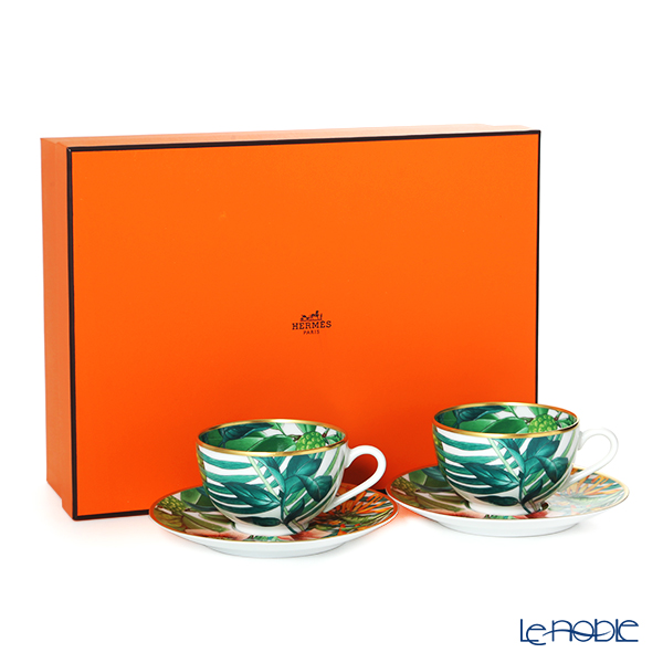 Hermes "Passifolia" 044016P Tea Cup & Saucer 200ml (set of 2)
