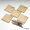 Takano Chikko / Cedar & Bamboo Craft 'Green Maple' Square Flat Plate & Sweets Toothpick (set of 10 for 5 person)